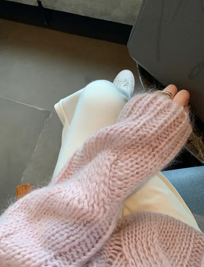 Autumn and winter pink show young sweet sweater for women