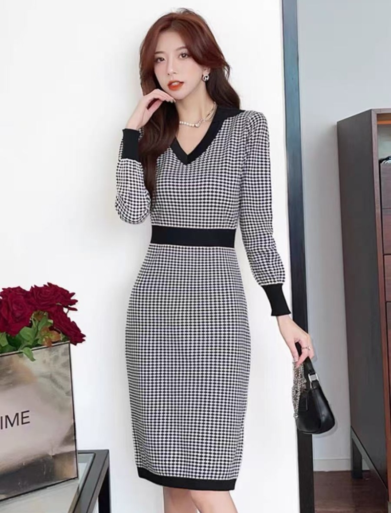 France style autumn light slim temperament dress