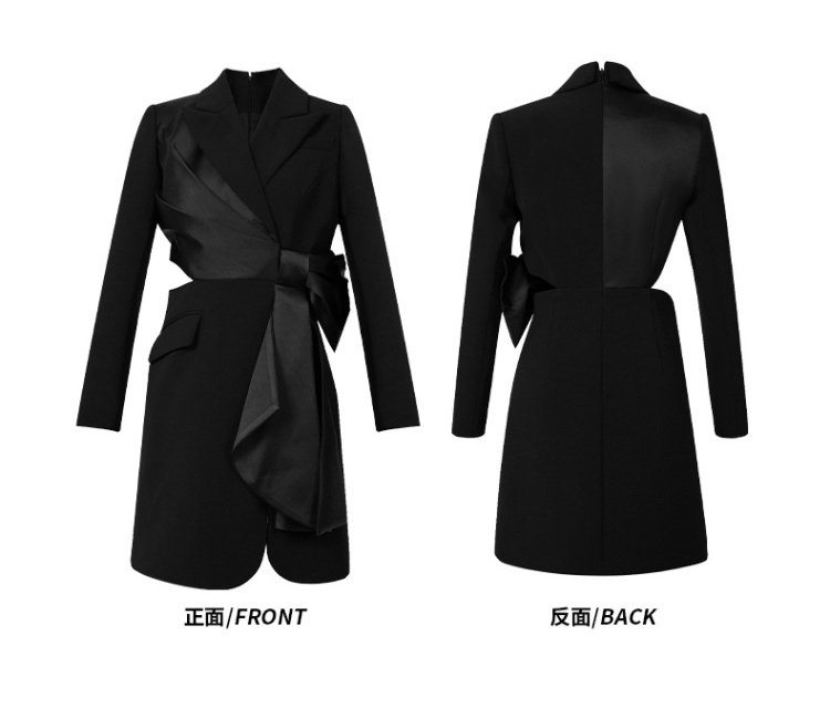 Bow temperament business suit autumn and winter dress