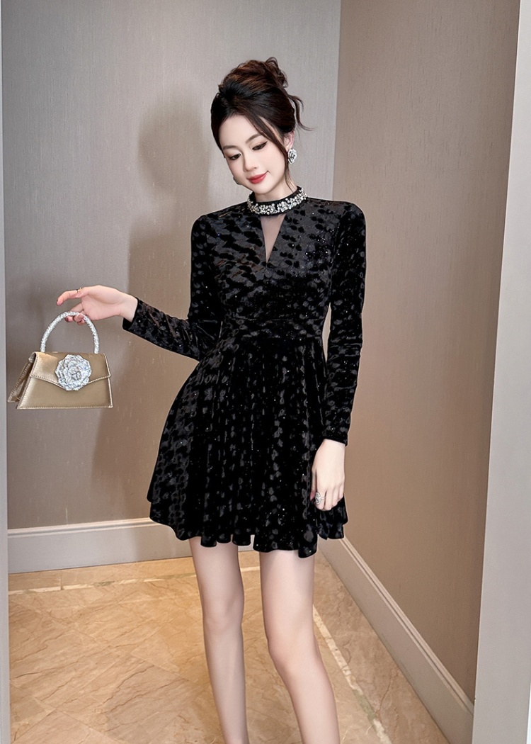 Autumn and winter France style slim dress for women