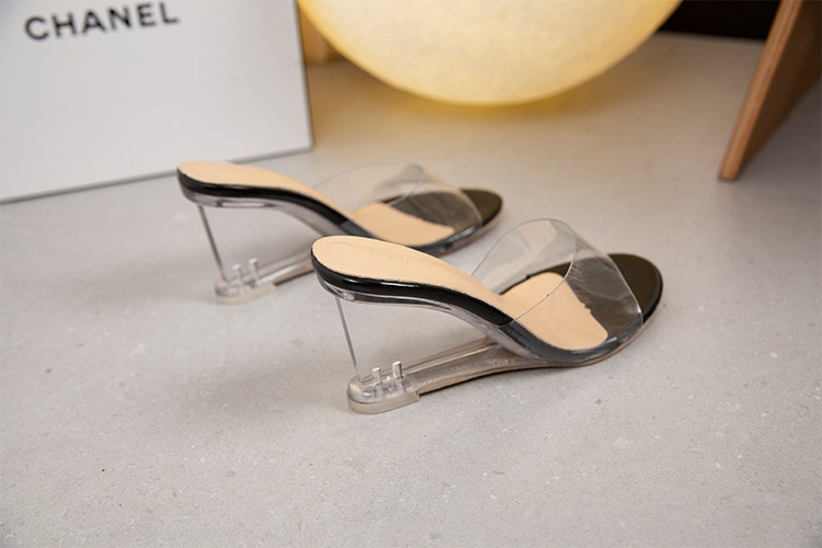 High-heeled transparent shoes summer slippers for women