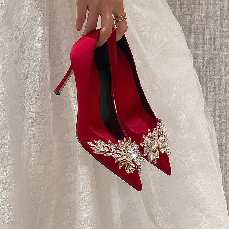 Fashion wedding shoes pointed formal dress for women