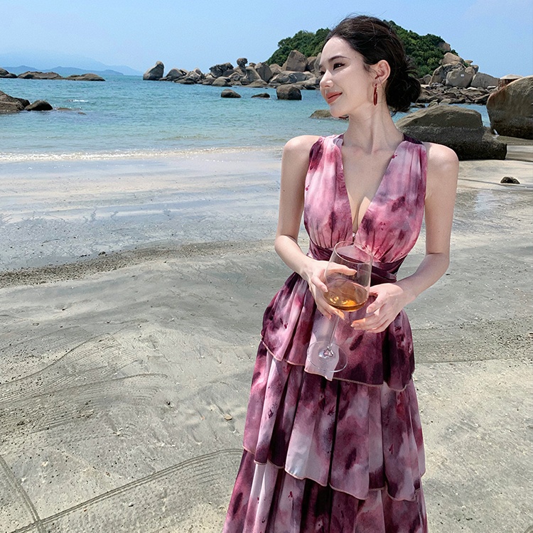 Vacation halter dress Thailand seaside beach dress