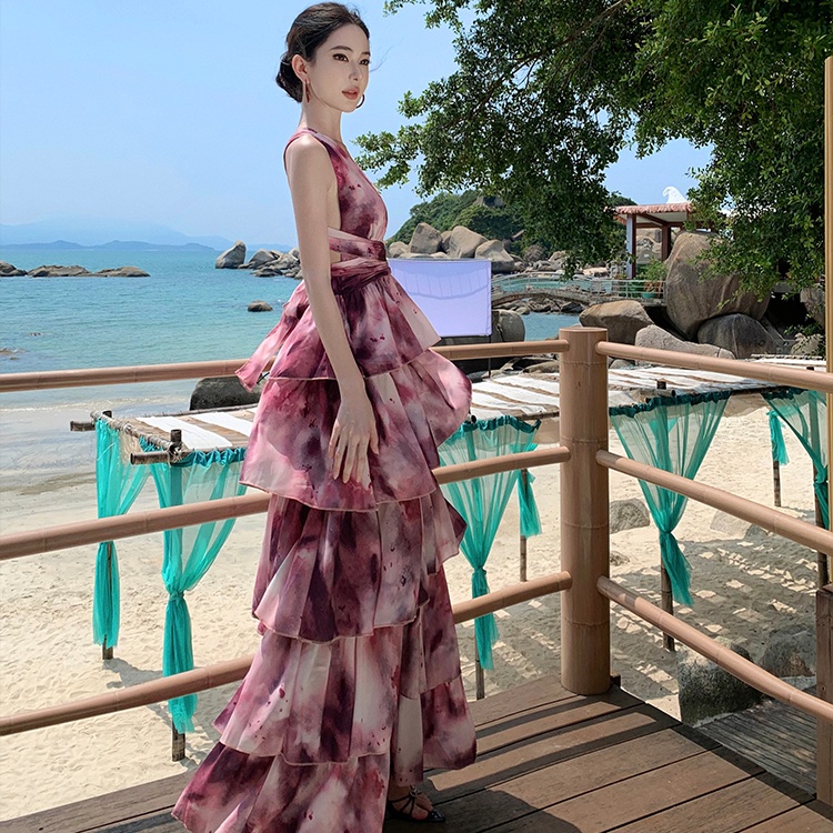 Vacation halter dress Thailand seaside beach dress