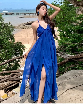 Beautiful halter dress seaside long dress for women