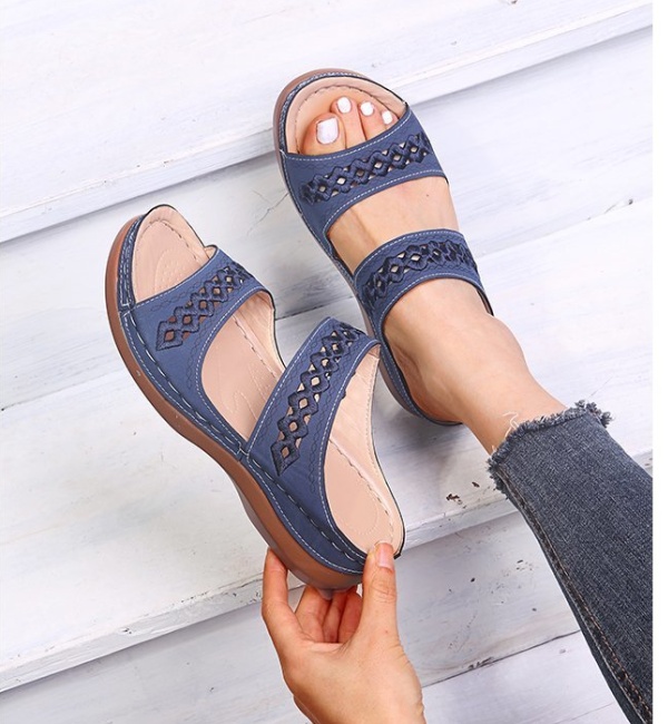 Breathable embroidery sandals simple slippers for women