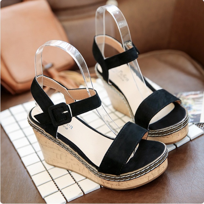 Fish mouth thick crust platform pure shoes for women