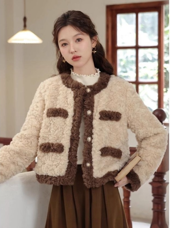 Paris chanelstyle tops thermal mixed colors coat for women