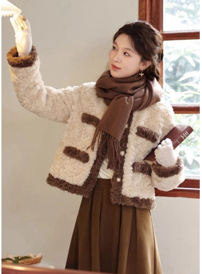 Paris chanelstyle tops thermal mixed colors coat for women