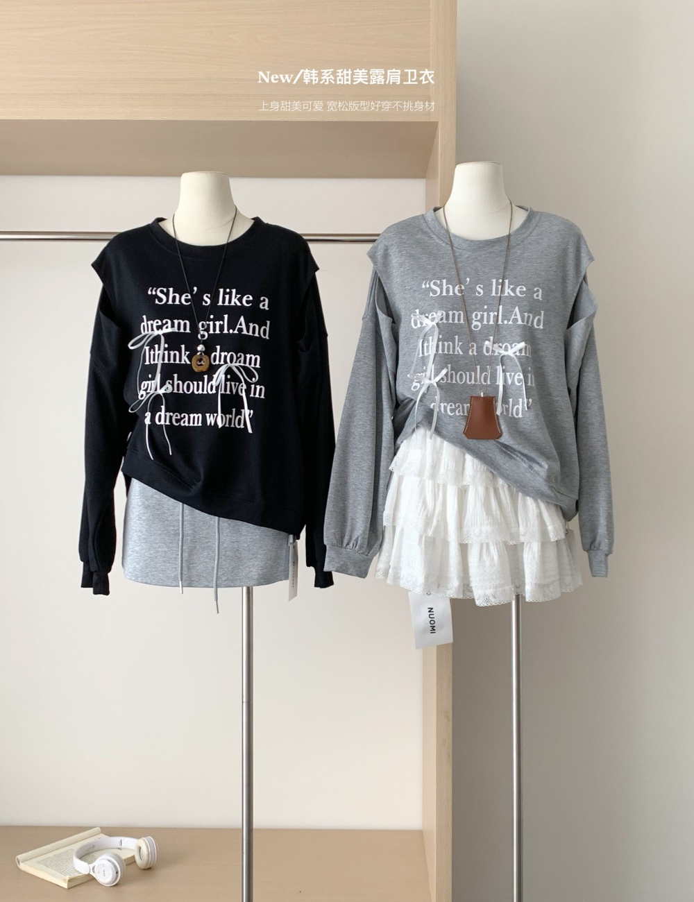 Letters Korean style pure cotton printing tops