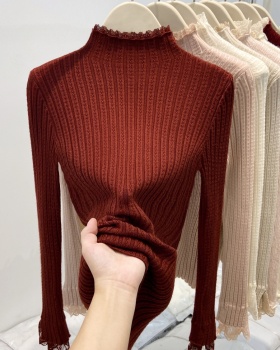 Knitted lace sweater thermal bottoming shirt