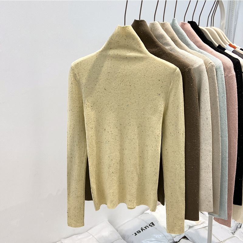 Long sleeve sweater high collar bottoming shirt for women