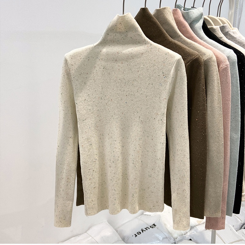 Long sleeve sweater high collar bottoming shirt for women