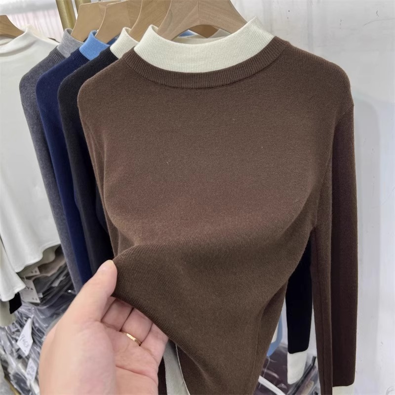 Autumn and winter long sleeve sweater slim bottoming shirt