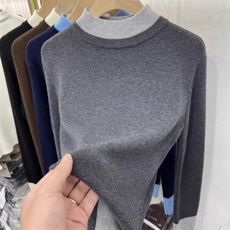 Autumn and winter long sleeve sweater slim bottoming shirt