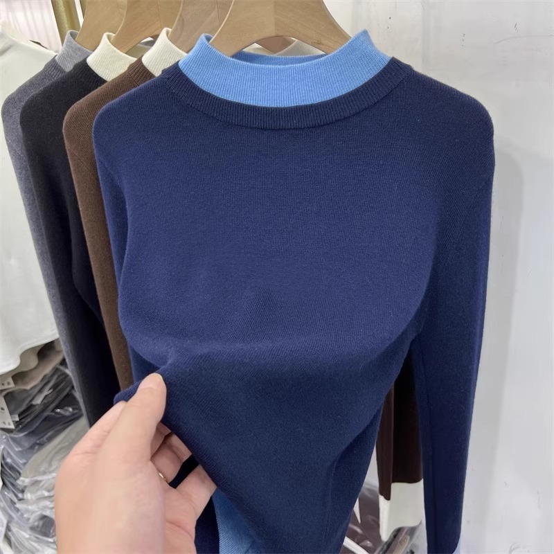 Autumn and winter long sleeve sweater slim bottoming shirt