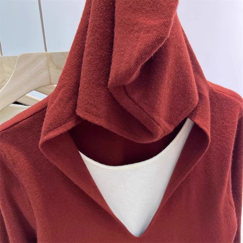 Wears outside hooded sweater autumn and winter tops for women