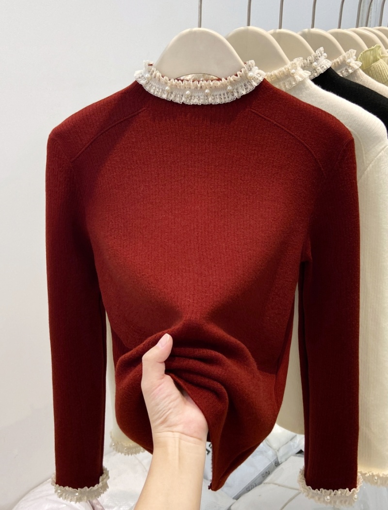 Knitted bottoming shirt autumn and winter sweater for women