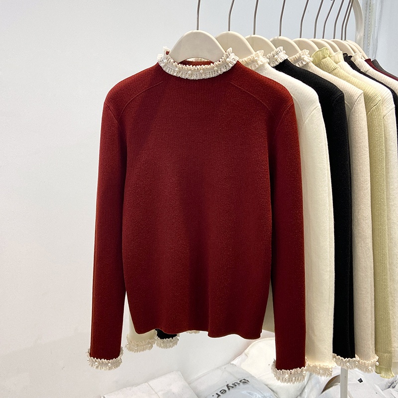 Knitted bottoming shirt autumn and winter sweater for women