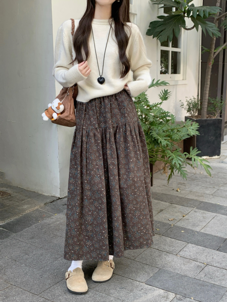 Loose all-match skirt retro tender short skirt for women