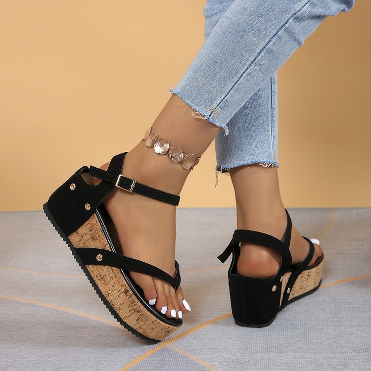 France style lady  thick crust rome sandals for women