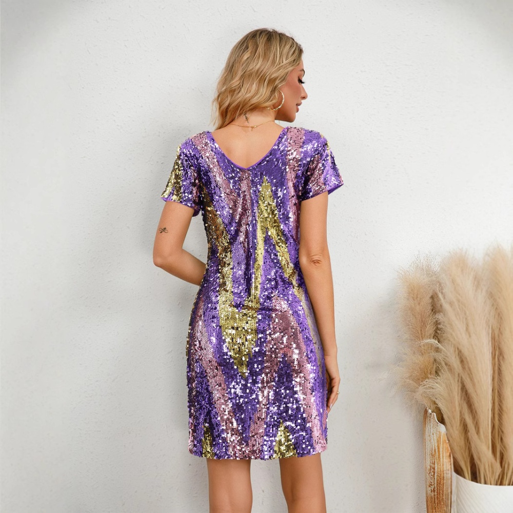 Banquet party T-back European style mixed colors dress