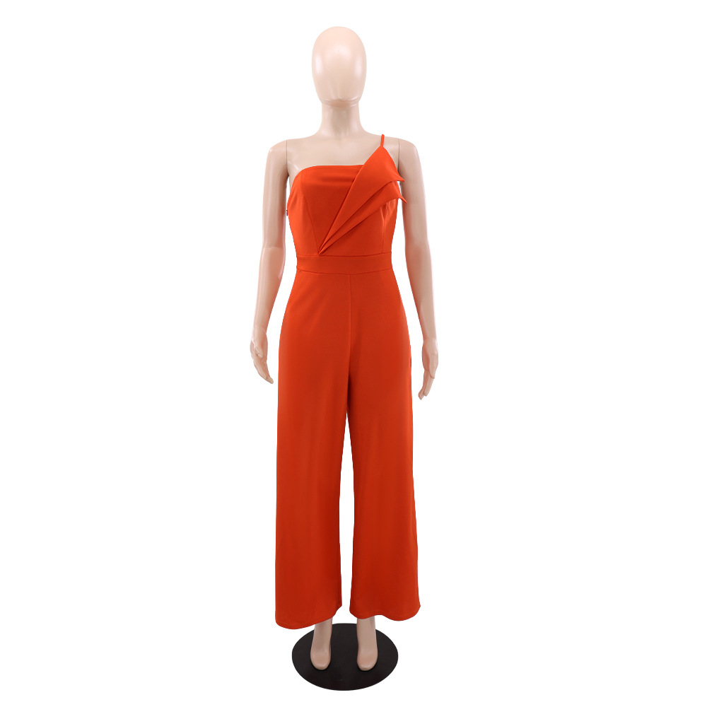 European style temperament wrapped chest sling jumpsuit