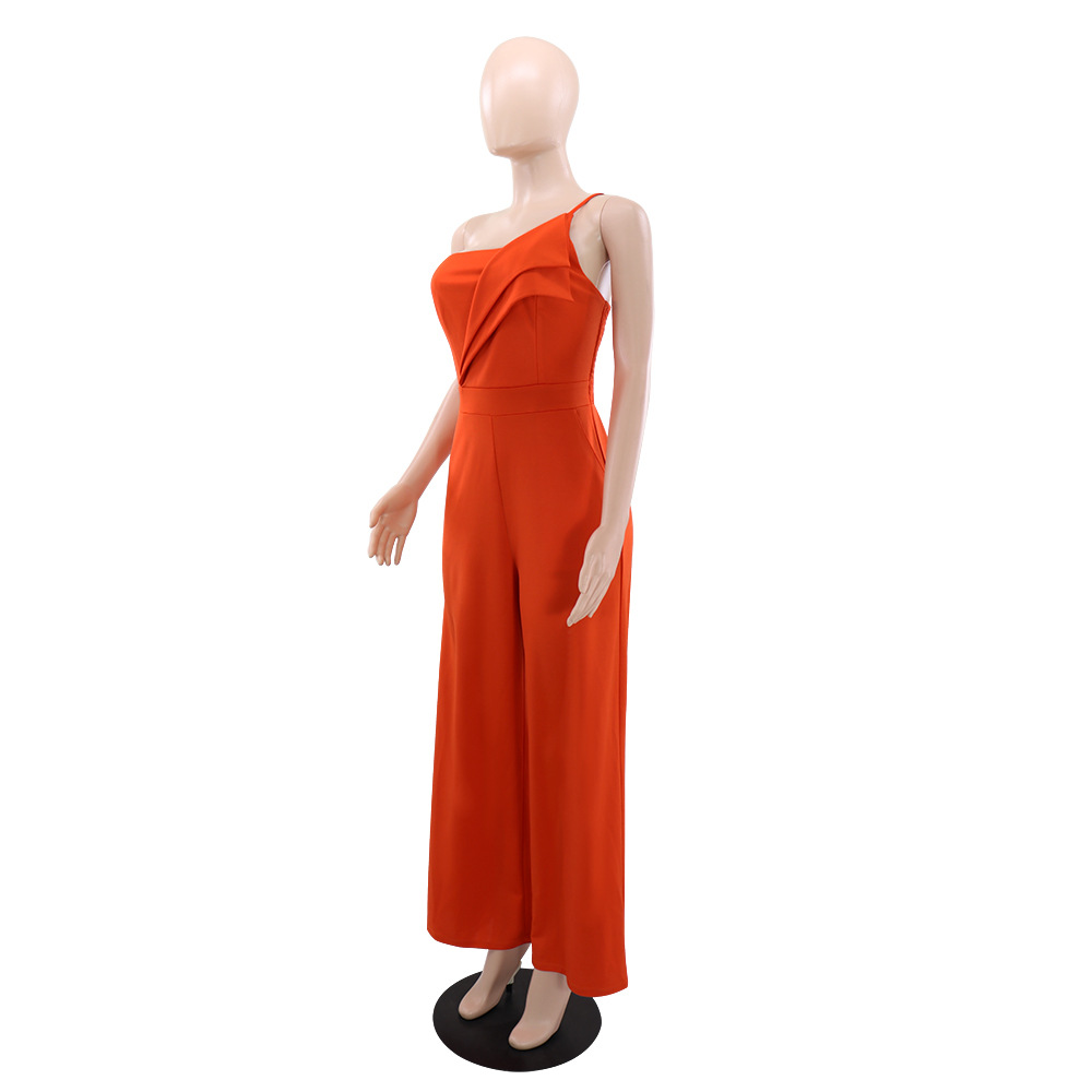 European style temperament wrapped chest sling jumpsuit