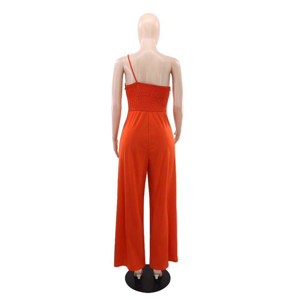 European style temperament wrapped chest sling jumpsuit