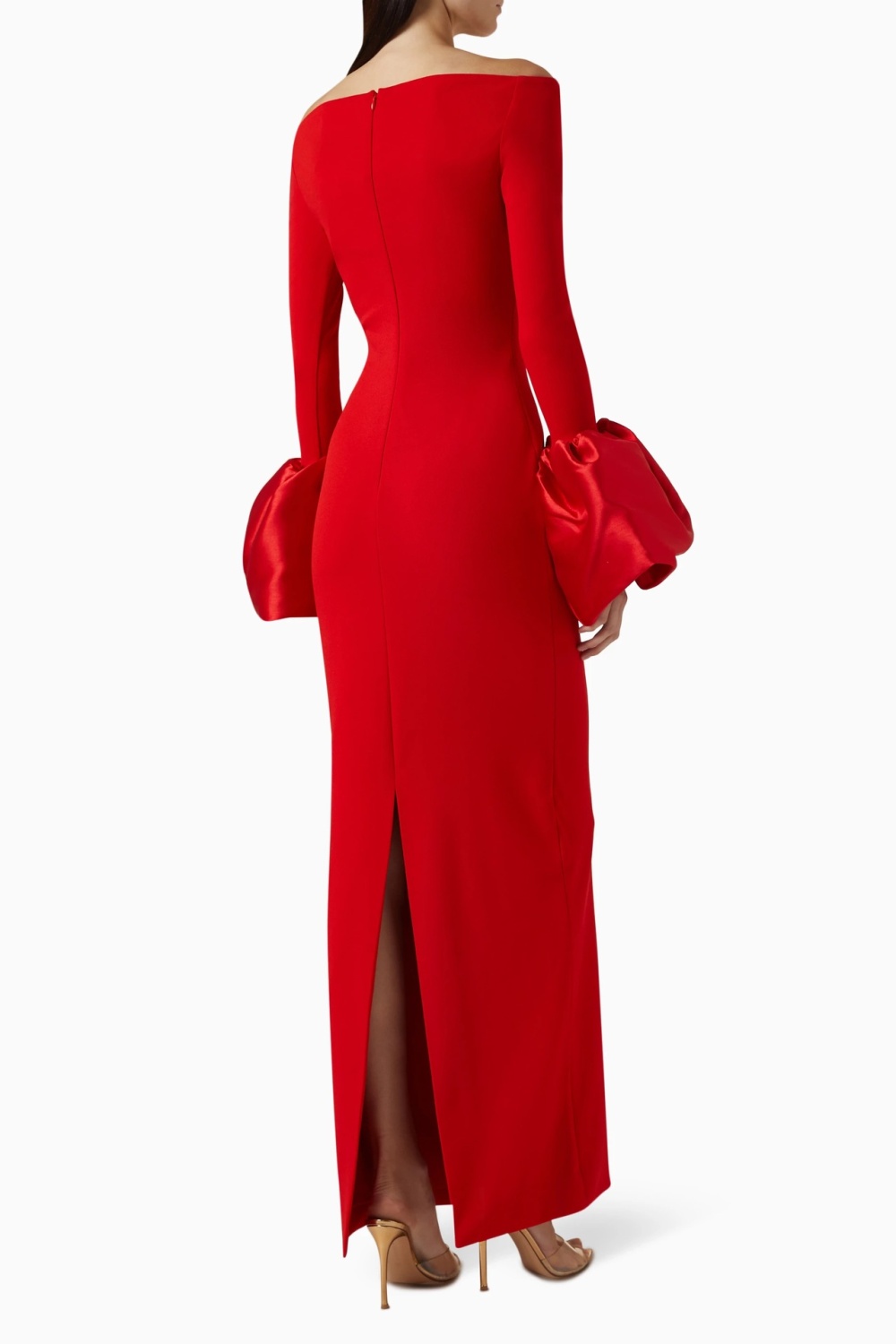 Red christmas pure dress slim autumn and winter long dress