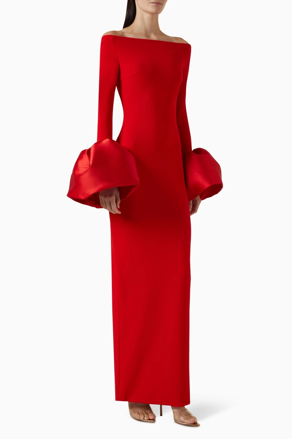 Red christmas pure dress slim autumn and winter long dress