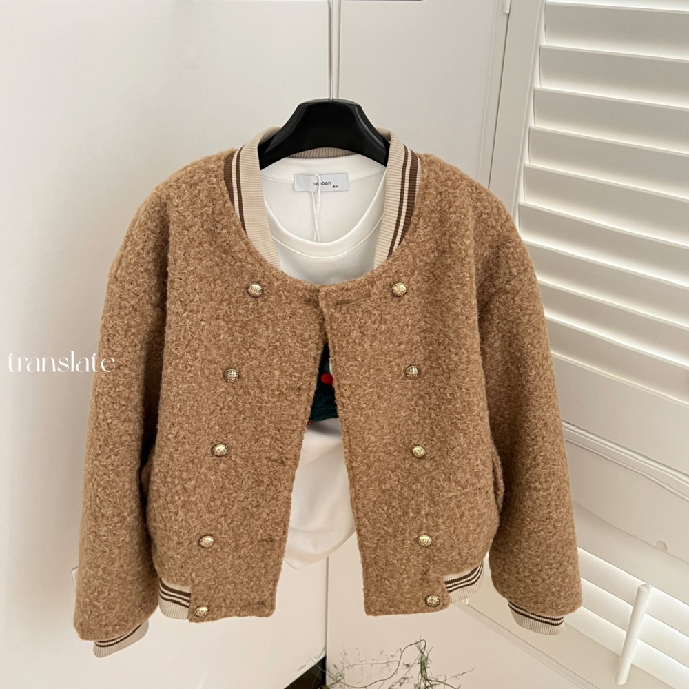 Woolen clip cotton jacket autumn and winter baseball uniforms