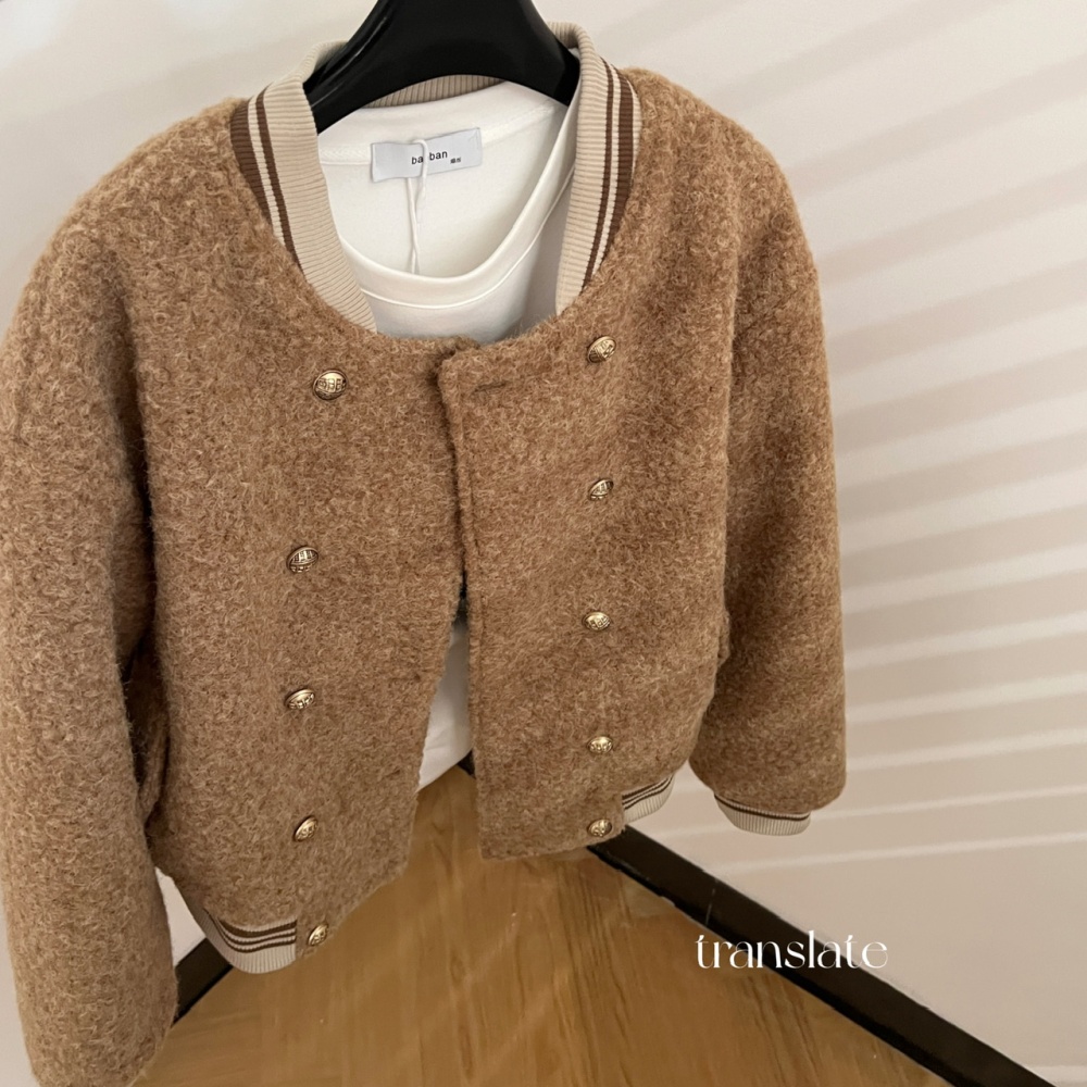 Woolen clip cotton jacket autumn and winter baseball uniforms