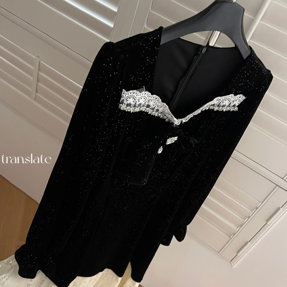 Hepburn style temperament sequins formal dress