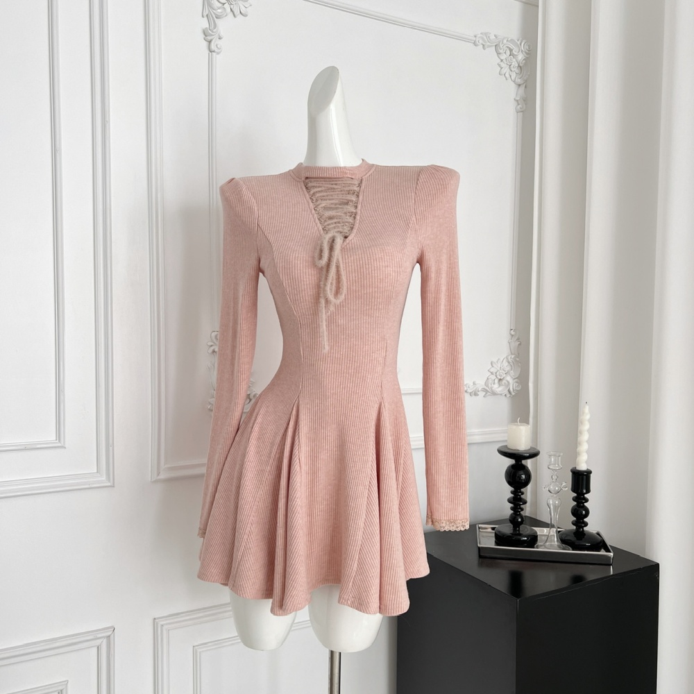 Hollow enticement Sexy underwear pink dress for women