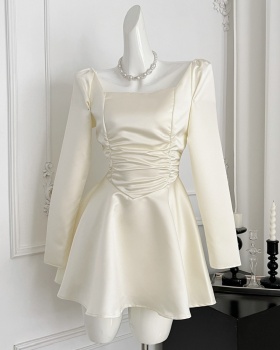 Light luxury A-line formal dress white dress for women