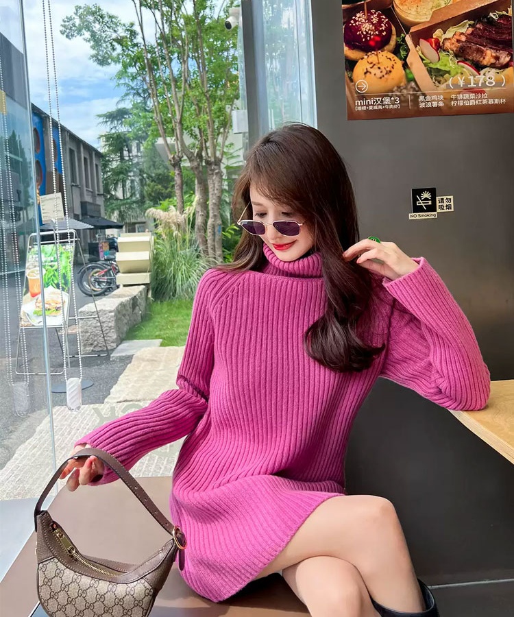 Slim sweater inside the ride dress for women