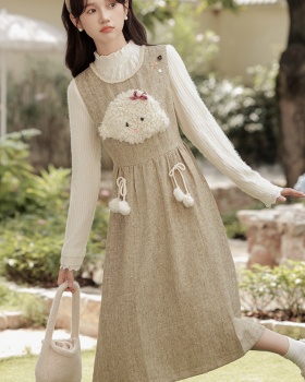 Sleeveless dress sweet long dress 2pcs set for women