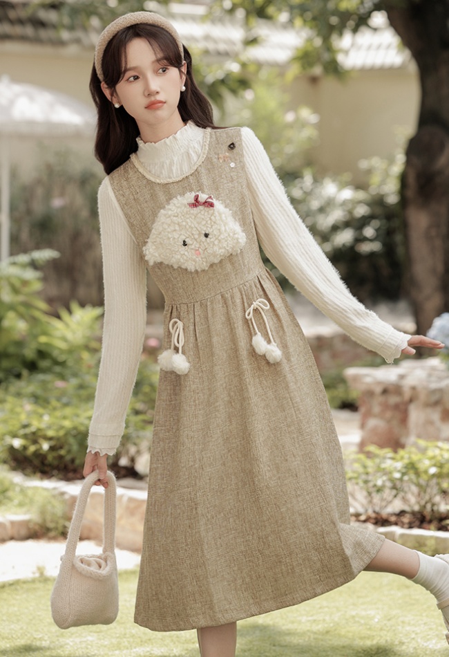 Sleeveless dress sweet long dress 2pcs set for women