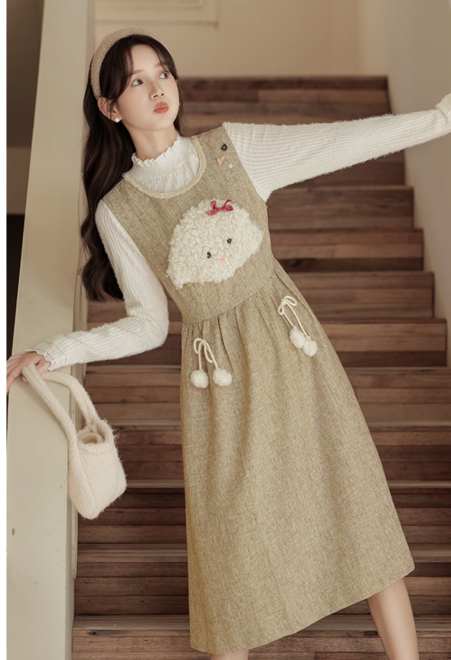 Sleeveless dress sweet long dress 2pcs set for women