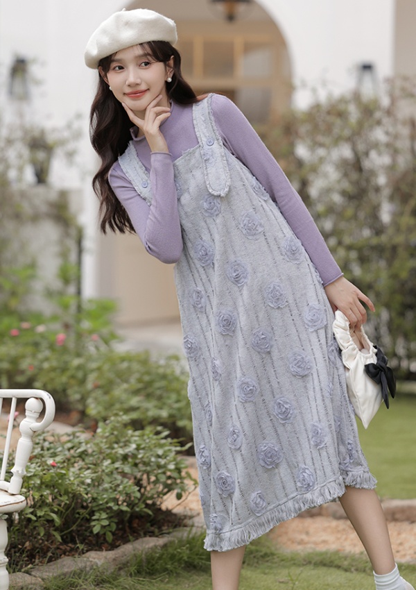 Flowers sweater dress 2pcs set for women