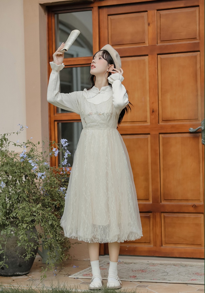 Splice autumn and winter long sleeve dress for women