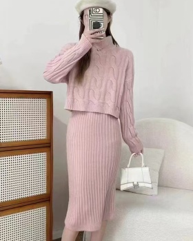 Twist dress sweater 2pcs set for women