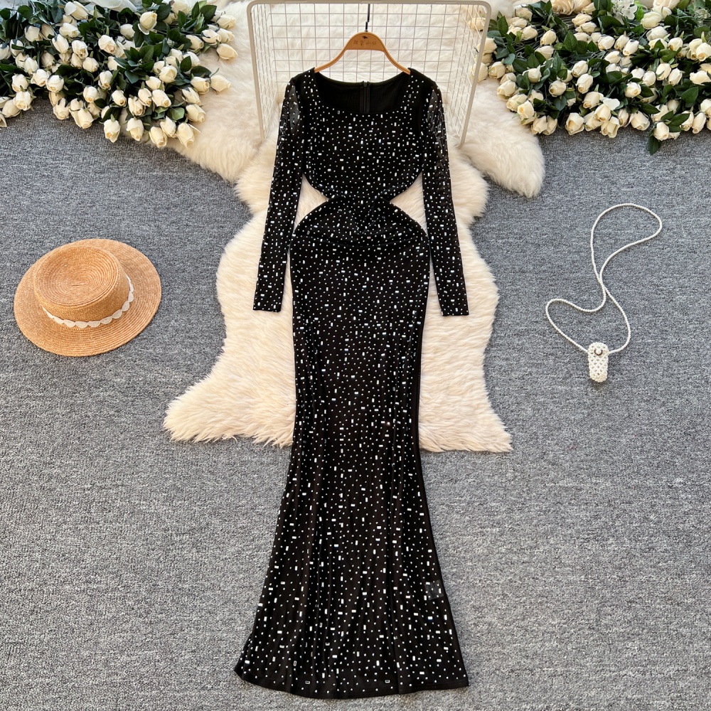 Rhinestone formal dress European style dress for women