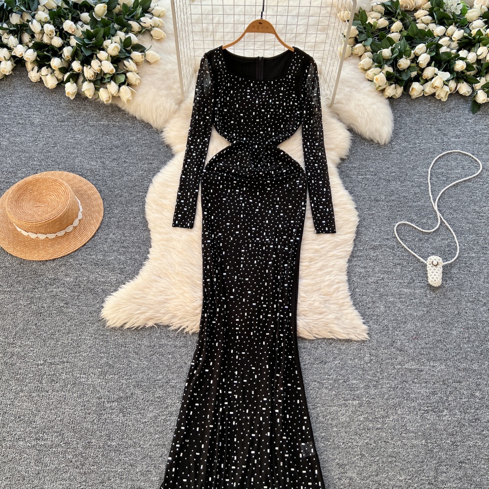 Rhinestone formal dress European style dress for women