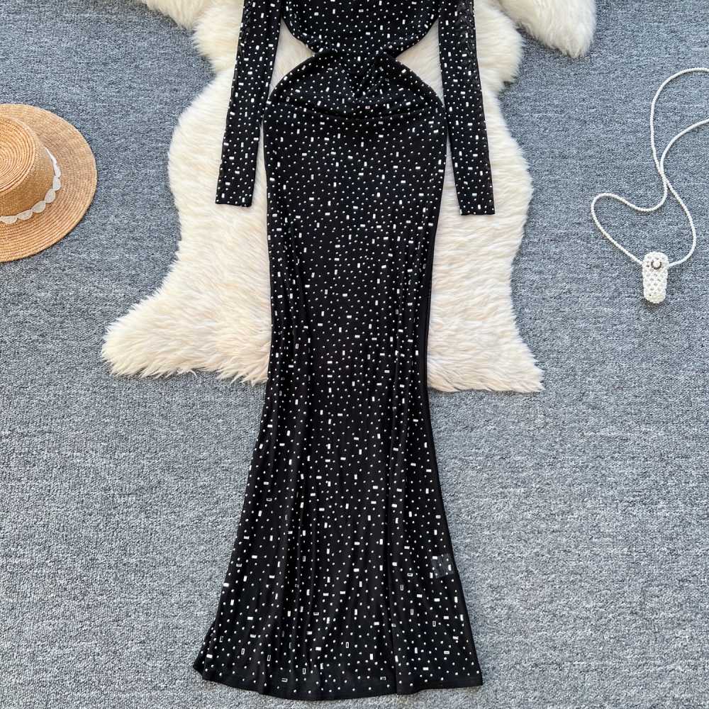 Rhinestone formal dress European style dress for women