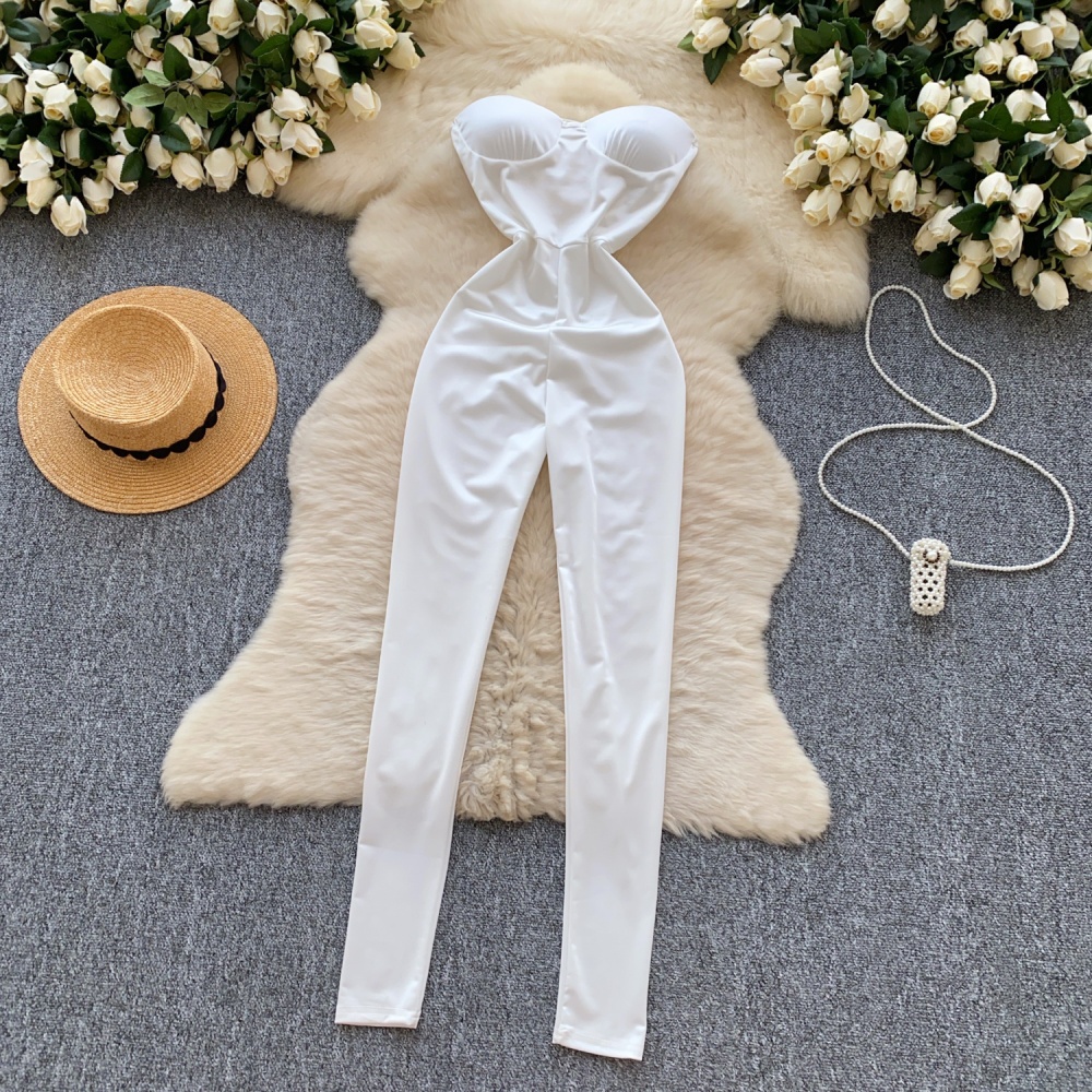 Tight wrapped chest long pants sexy spring jumpsuit for women