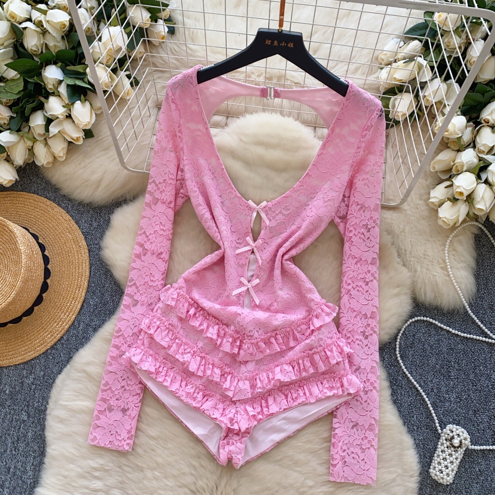 Sexy European style jumpsuit halter V-neck shorts for women