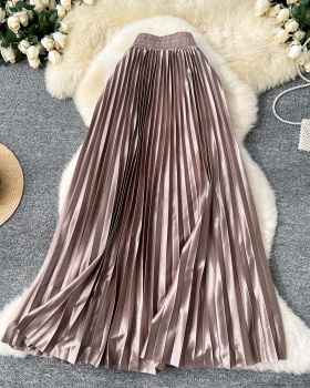 Elastic waist Western style skirt elegant long dress