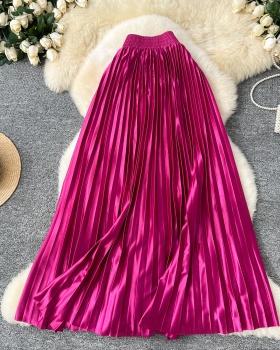 Elastic waist long dress Western style skirt for women